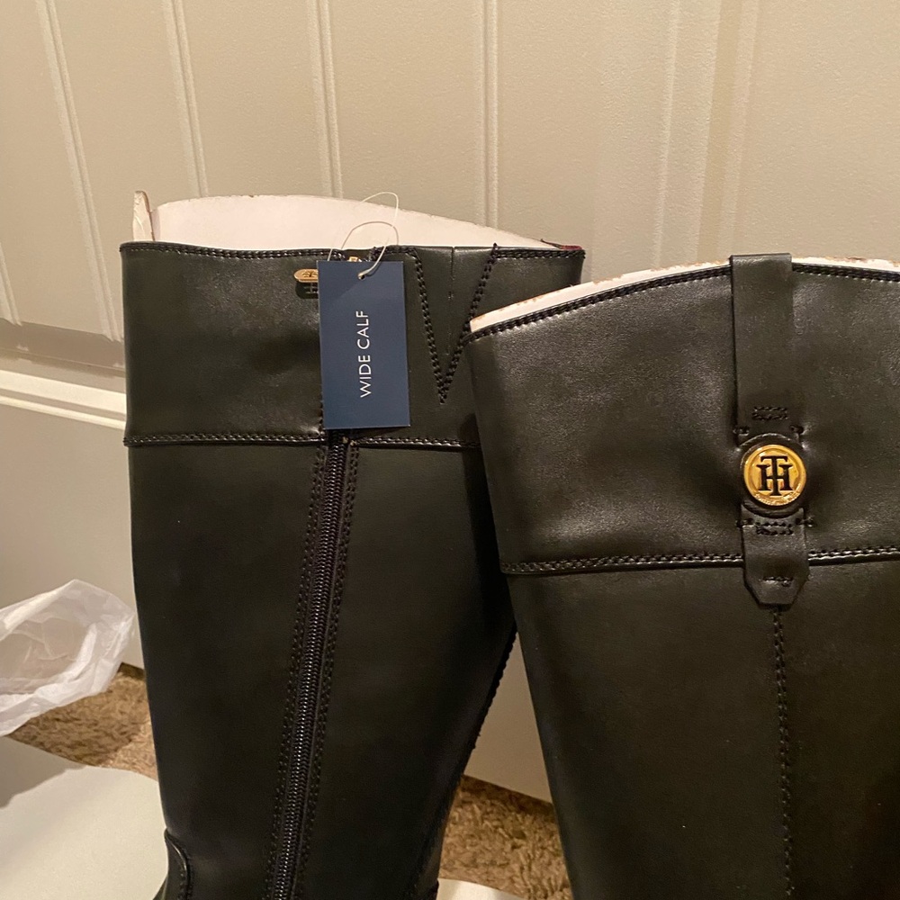NET Tommy Hilfiger Black Tall Boots - Picture 7 of 9